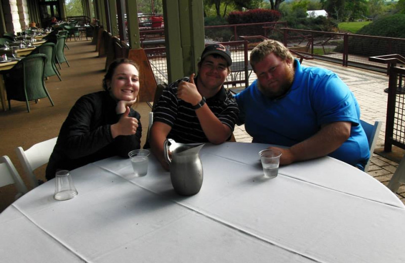 Group dining at Greenhorn Creek Resort.