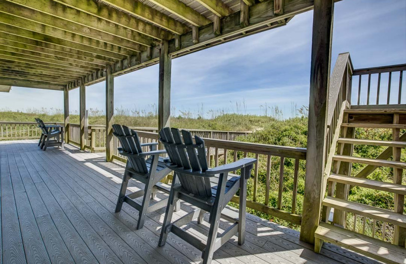 Rental deck at Outer Banks Blue Vacation Rentals.