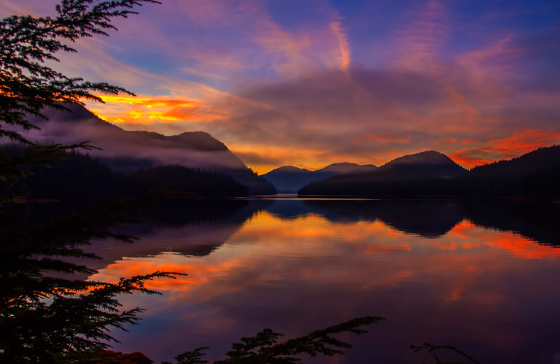 Sunrise at Yes Bay Lodge.