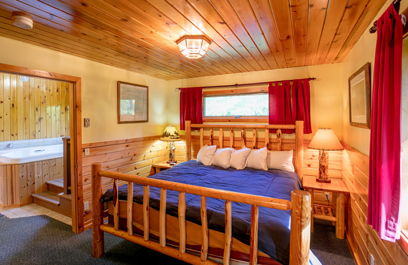 Guest bedroom at Gunflint Lodge.