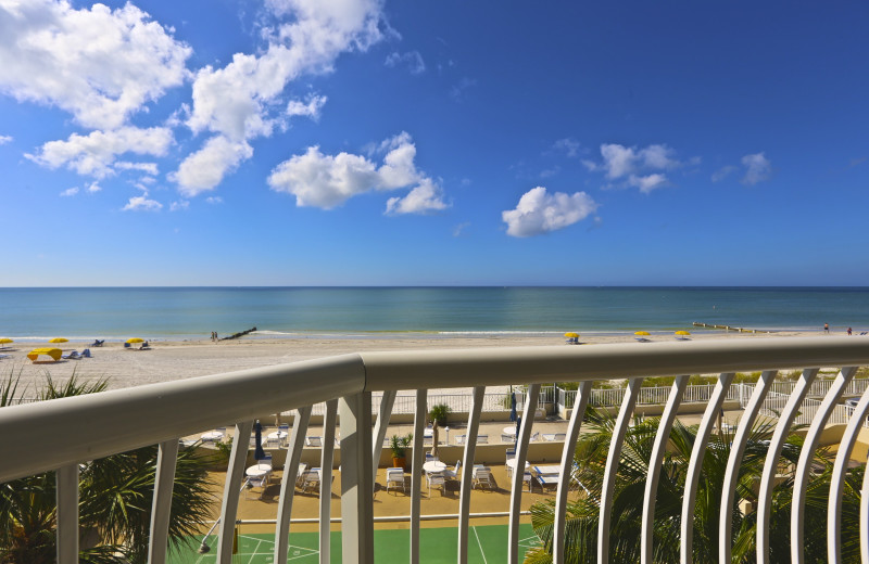 Guest balcony view at Shoreline Island Resort.