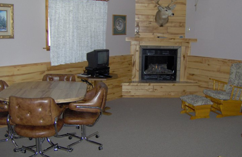 Cabin living room at Lone Wolf Cabins and Getaway.