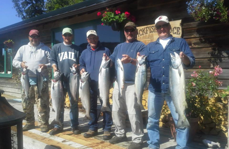 Family fishing at Blackfish Lodge.