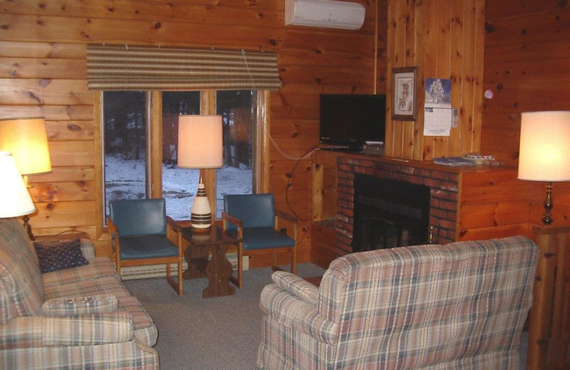 Cabin living room at Idle Hours Resort.