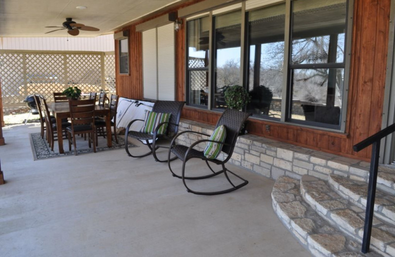 Rental porch at Lake LBJ Legacy Lakehouse.