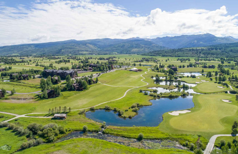 Aerial view of Teton Springs Lodge.