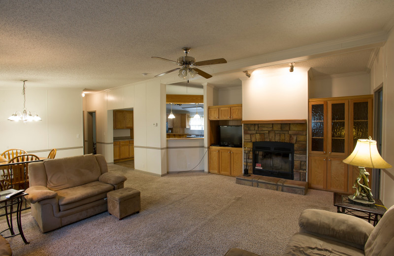 Cabin living room at Brady Mountain Resort & Marina.