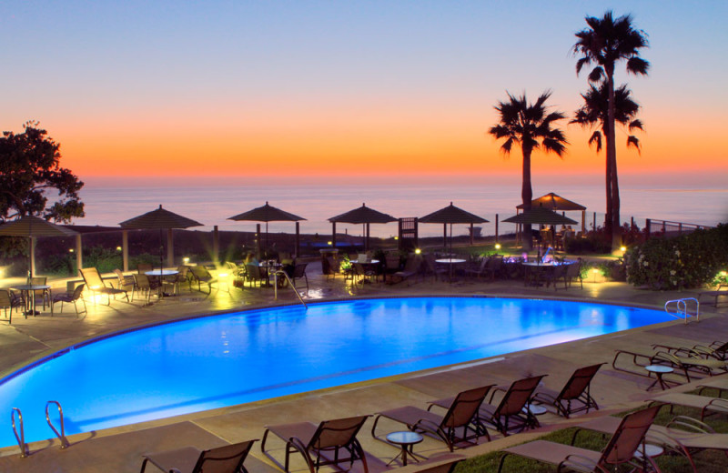 Adult Swimming Pool at Dusk at the Carlsbad Seapointe Resort