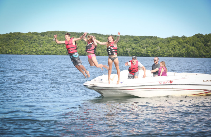 Boating at East Silent Lake Resort.