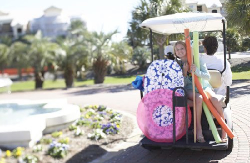 Kid on Golf Cart at Martinique on the Gulf