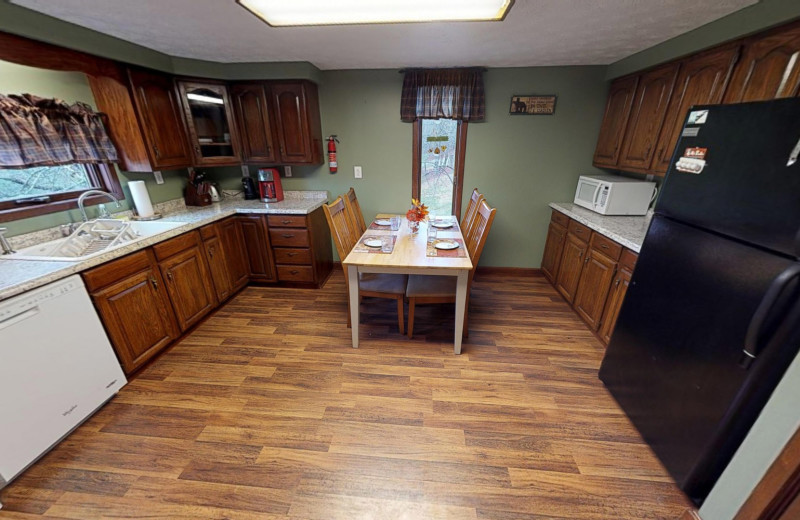 Cabin kitchen at 1st Choice Cabin Rentals.