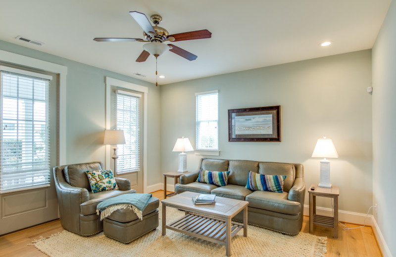 Rental living room at Coastal Accommodations.