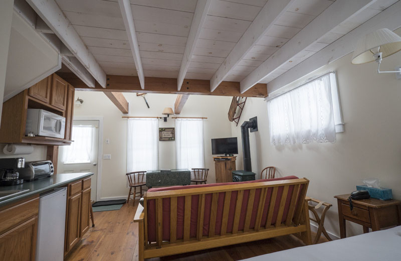 Cottage interior at Sunapee Harbor Cottages.