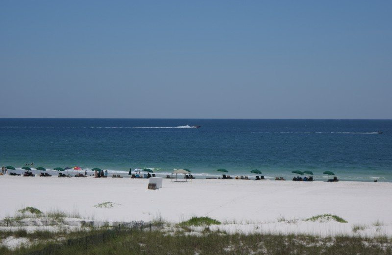 The beach at Gulf Beach Rentals.