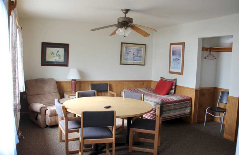 Cabin interior at Ballard's Resort.