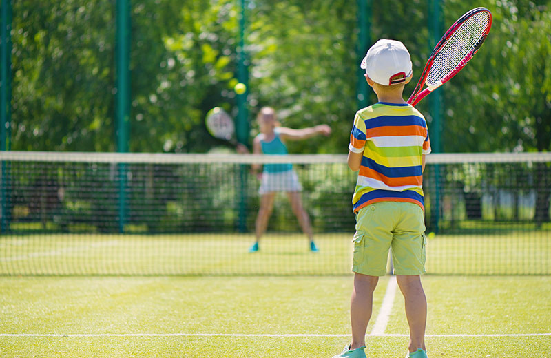 Tennis court at Fiddler Lake Resort.