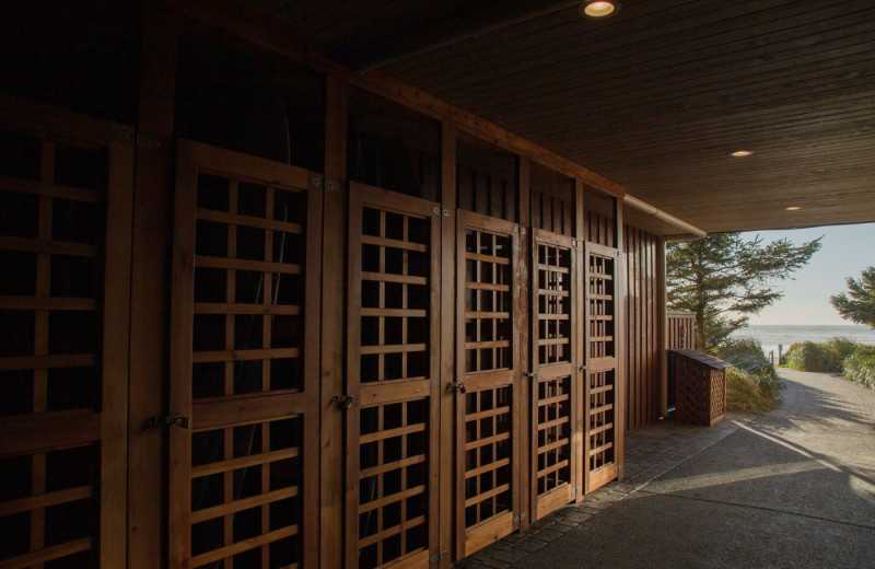 Surf changing room at Long Beach Lodge Resort.