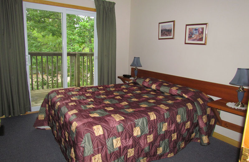 Guest bedroom at Pine Vista Resort.