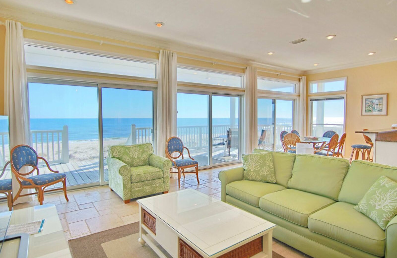 Rental living room at Resort Vacation Properties of St. George Island.