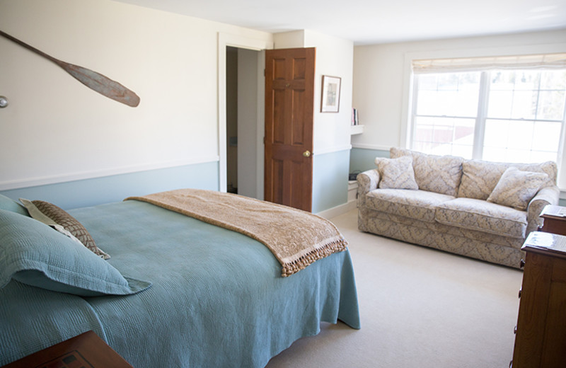Guest room at The Red Clover Inn & Restaurant.