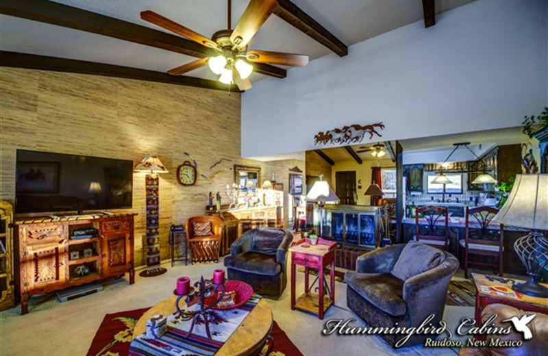 Living area at Hummingbird Cabins - Fairway to Heaven Vacation Rental