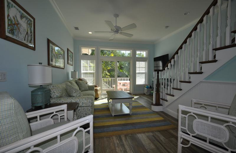 Rental living room at Lizzie Lu's Island Retreat.