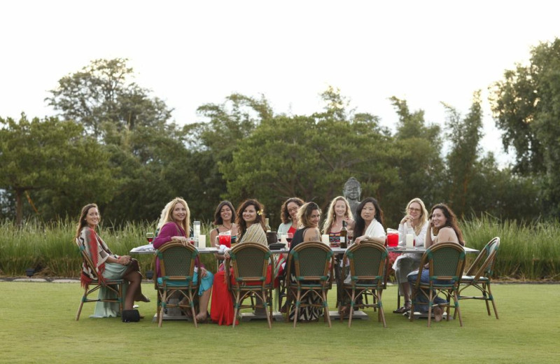 Outdoor dining at Lumeria Maui.