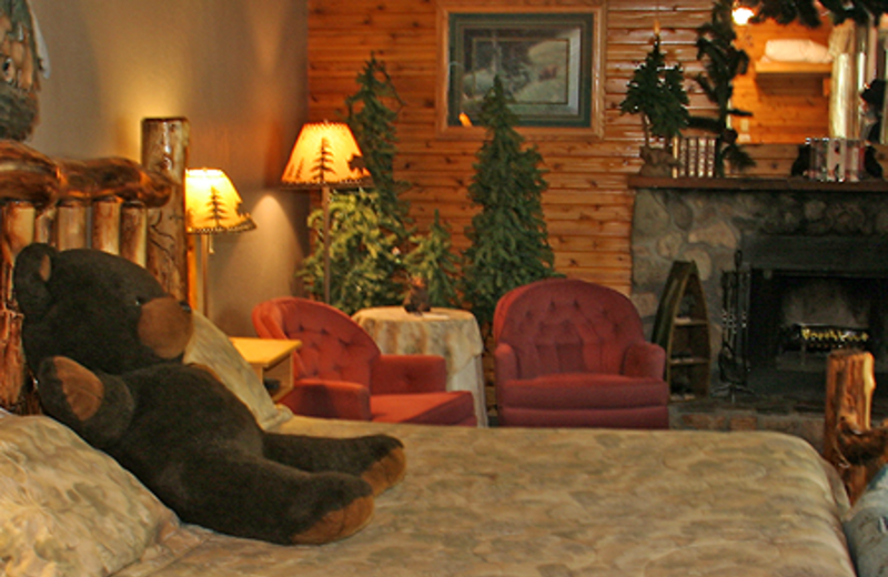 Guest room at Crandell Mountain Lodge.