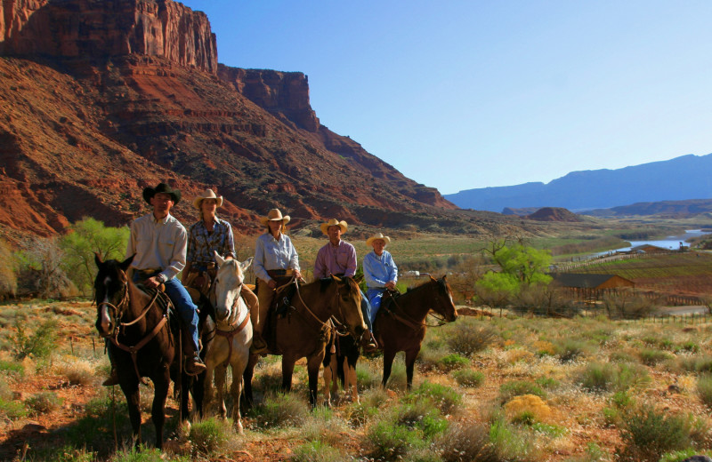 Horseback riding at Red Cliffs Lodge.