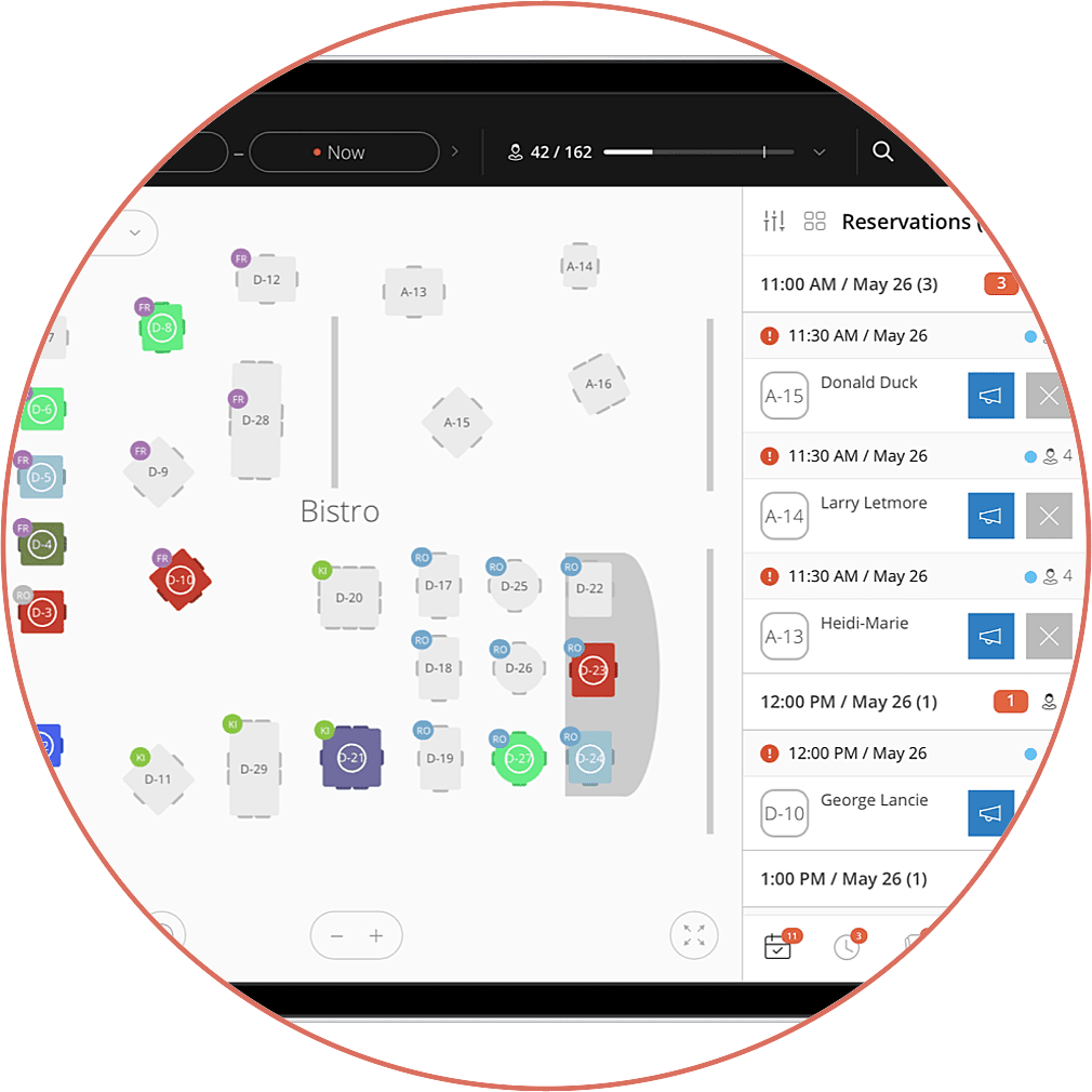 ResEasy table map on iPad.