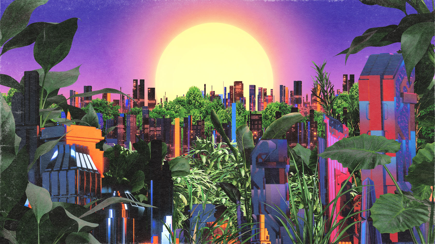 Thriving jungle buildings local economy art commissioned by Nibera Visuals