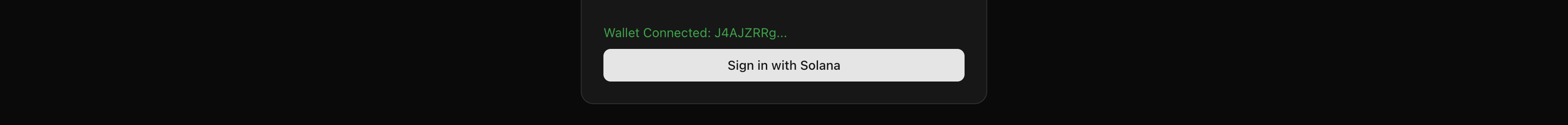 Sign in with Solana card