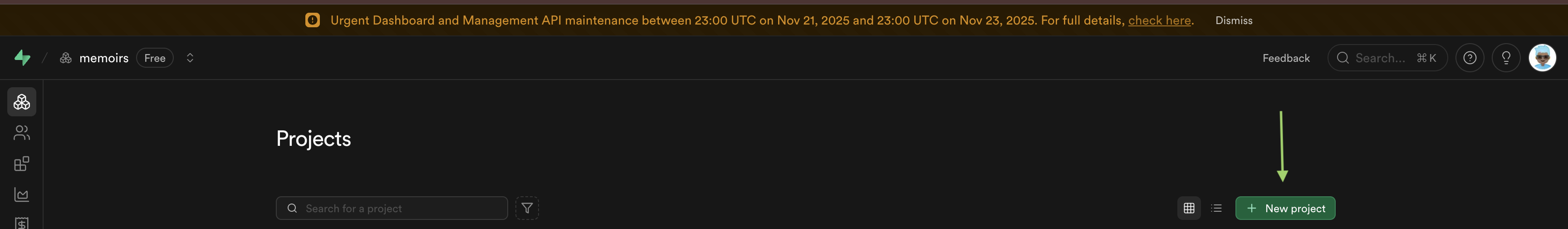 Click On New Project