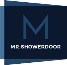 A collage of brand logos that we explored to evolve Mr. Shower Door, along with the logo that we landed on.