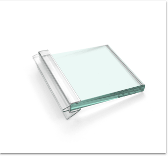 High-quality product shot of shower door glass.