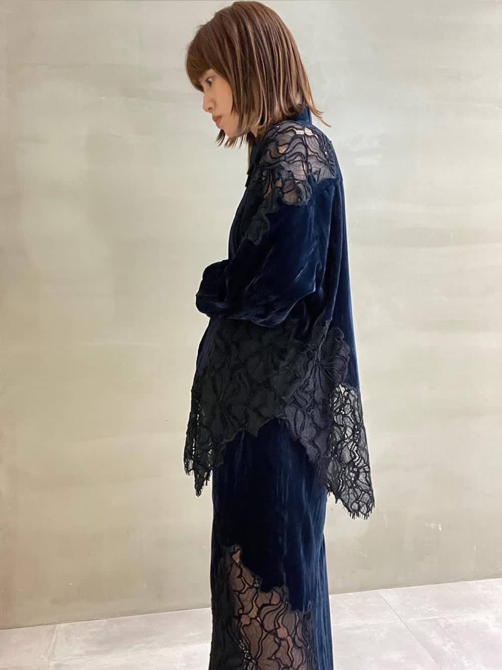 LE CIEL BLEU????Lace Soaked Velvet セットアップ