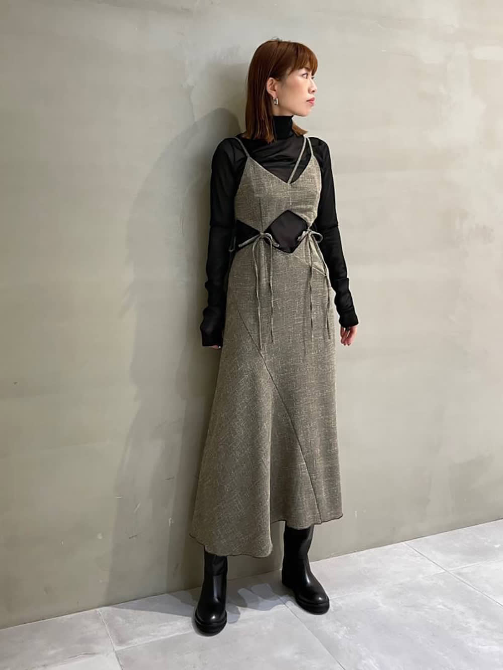 軽量+ストレッチ性+吸水速乾 LE CIEL BLEU Tweed Cami Dress 38サイズ