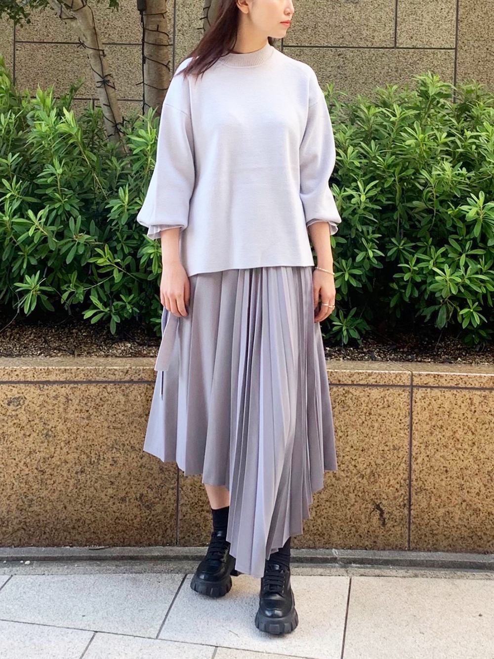 ル シェル ブルー - LE CIEL BLEU | Tuck Wide Pants-Beige-38の