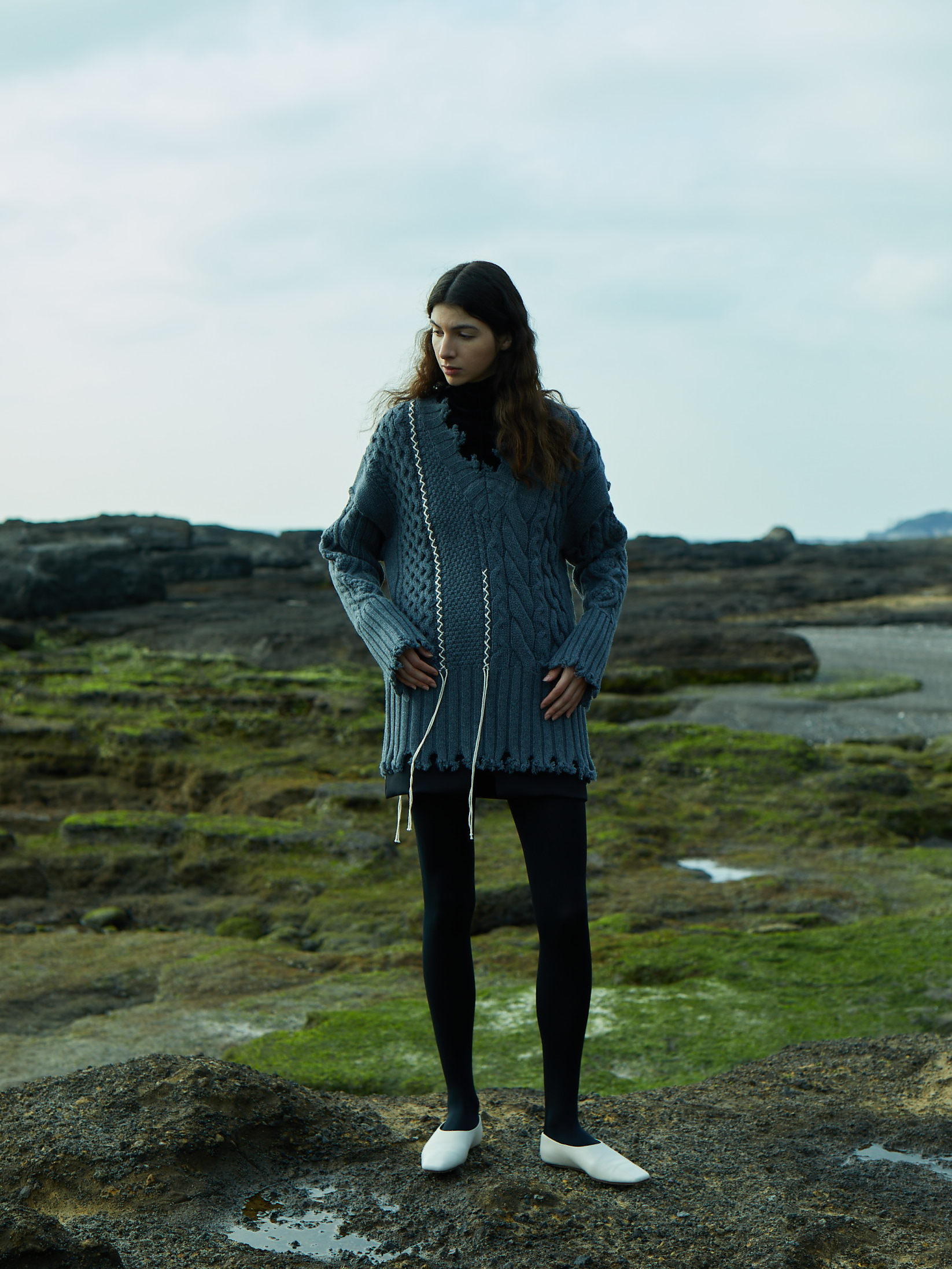 IRENE(アイレネ) Cape Down Coat ブラック