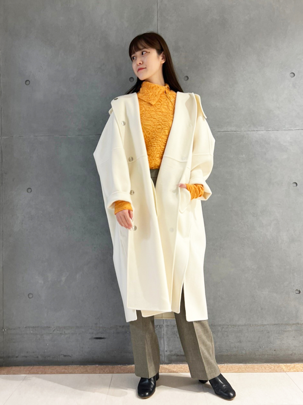 完売品　LE CIEL BLEU コントラストカラーニットトップ　ベージュ ヴィンテージファッション - 完売品 LE CIEL BLEU コントラスト