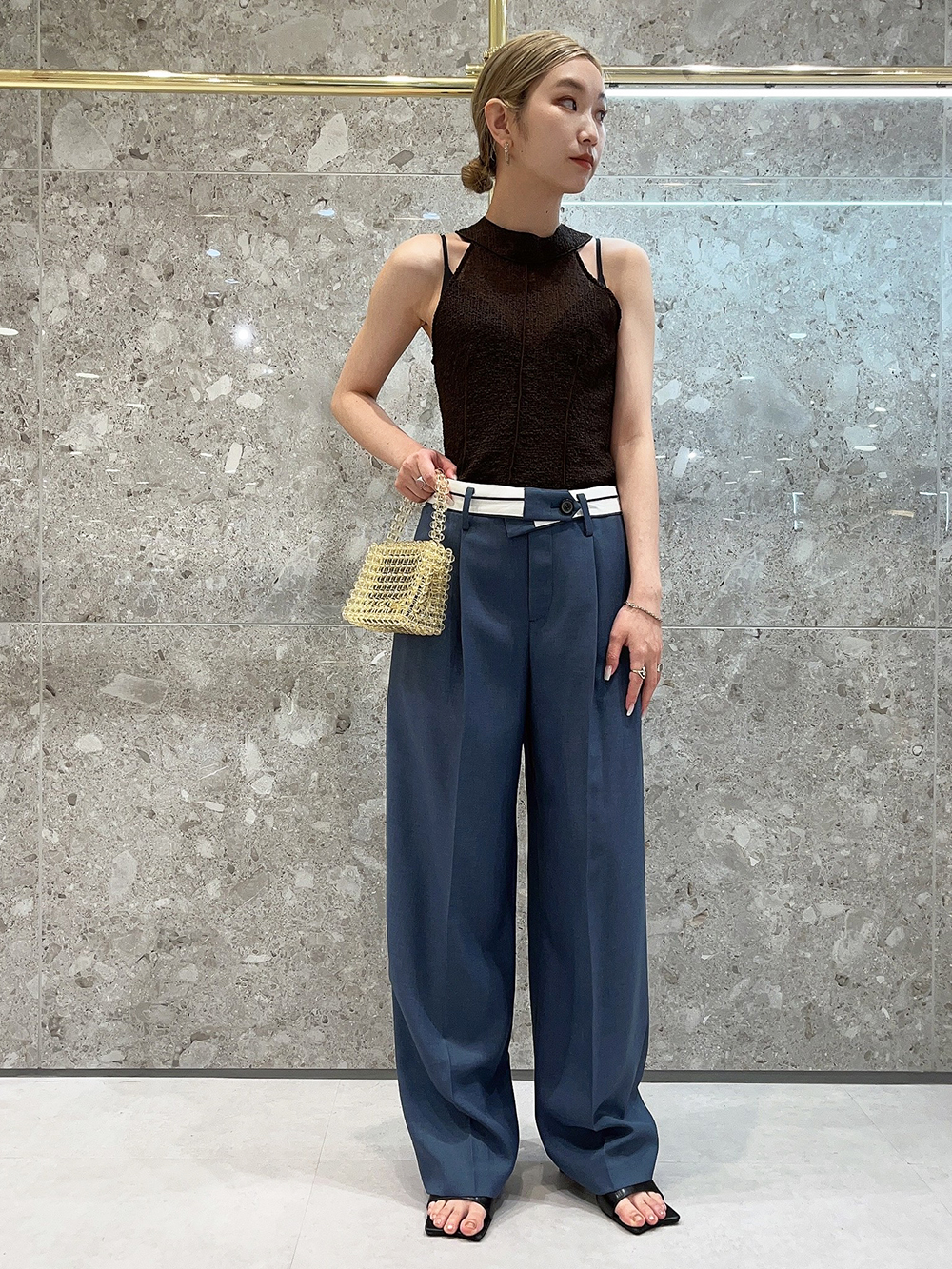 極細繊維クロス 23SS LE CIEL BLEU Lace Paneled Knit Top - 通販