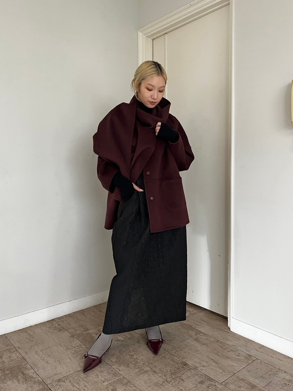 ★SALE★  LE  CIEL BLUE ムートンコート LE CIEL BLEU（ルシェルブルー）の「フェイクシアリング