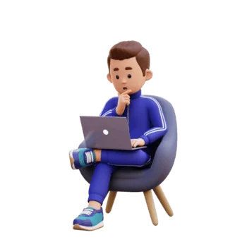 Person thinking with laptop