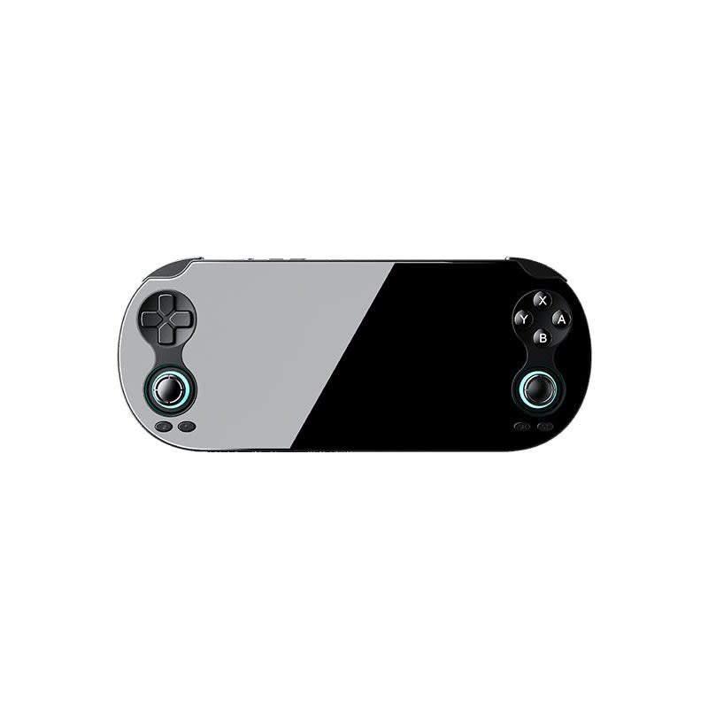 Anbernic RG Vita The Anbernic RG Vita, a wide slate-shaped handheld in black and grey with dual flush analogue sticks, echoing the shape of the PlayStation Vita.