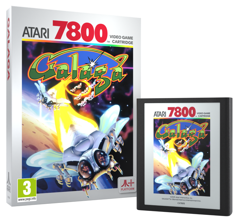 Galaga Atari 7800 packaging and cartridge