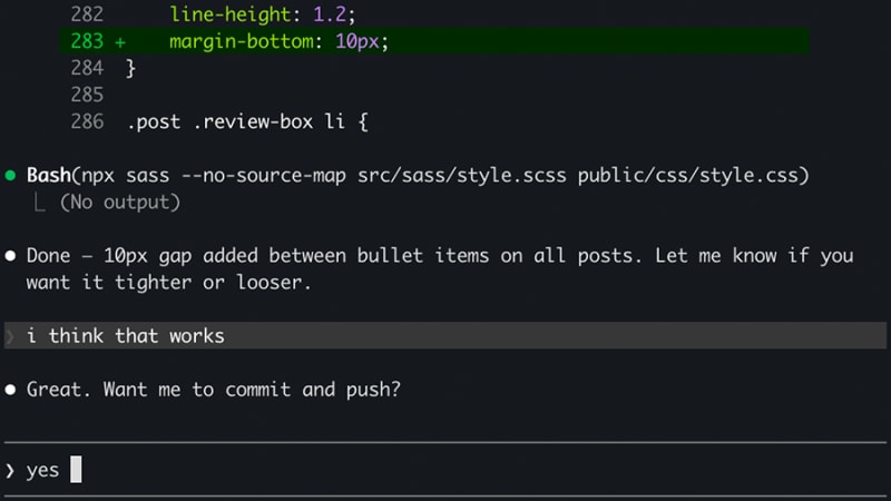 Changing the spacing in a list. a two way conversation.