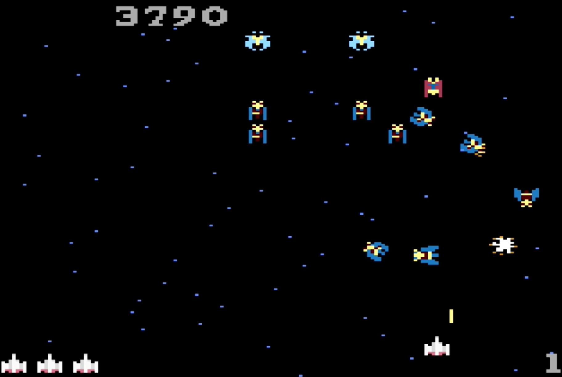Galaga gameplay on the Atari 7800