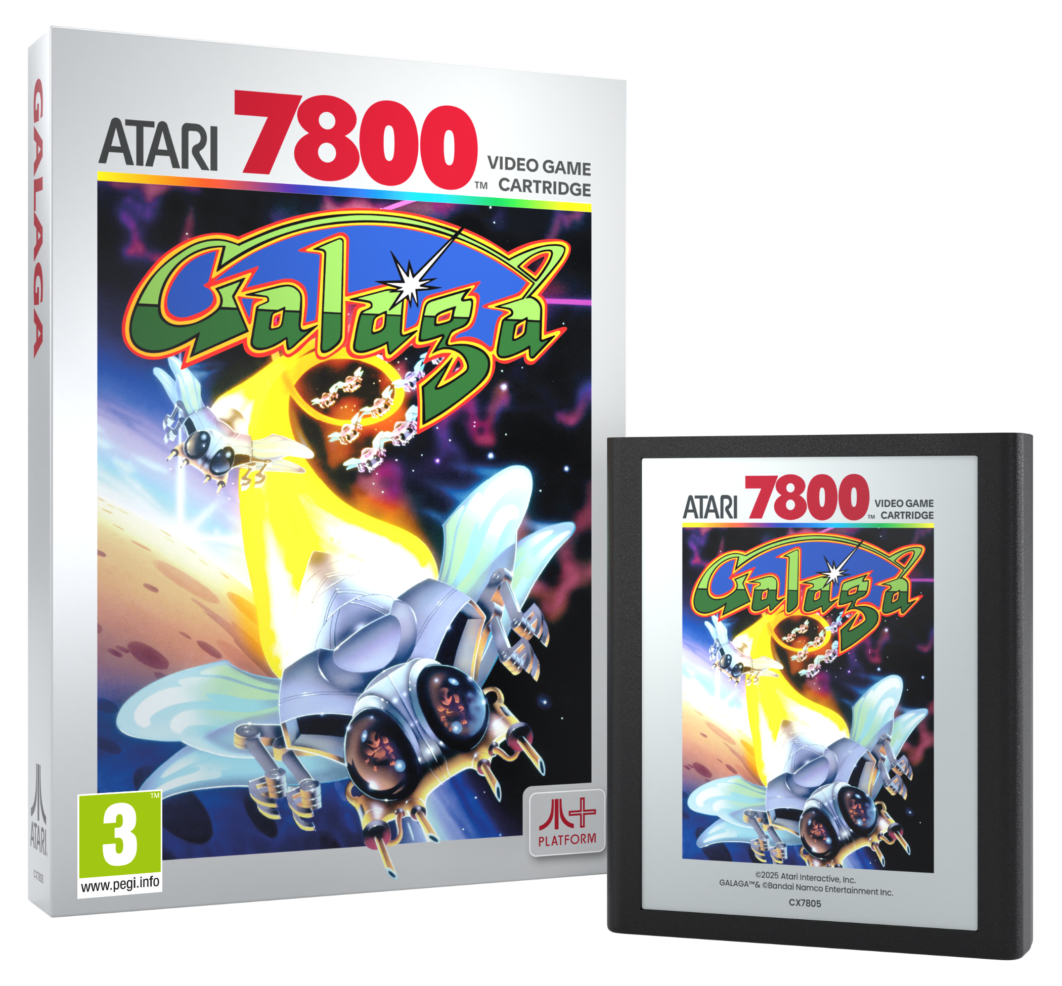 Galaga Atari 7800 packaging and cartridge