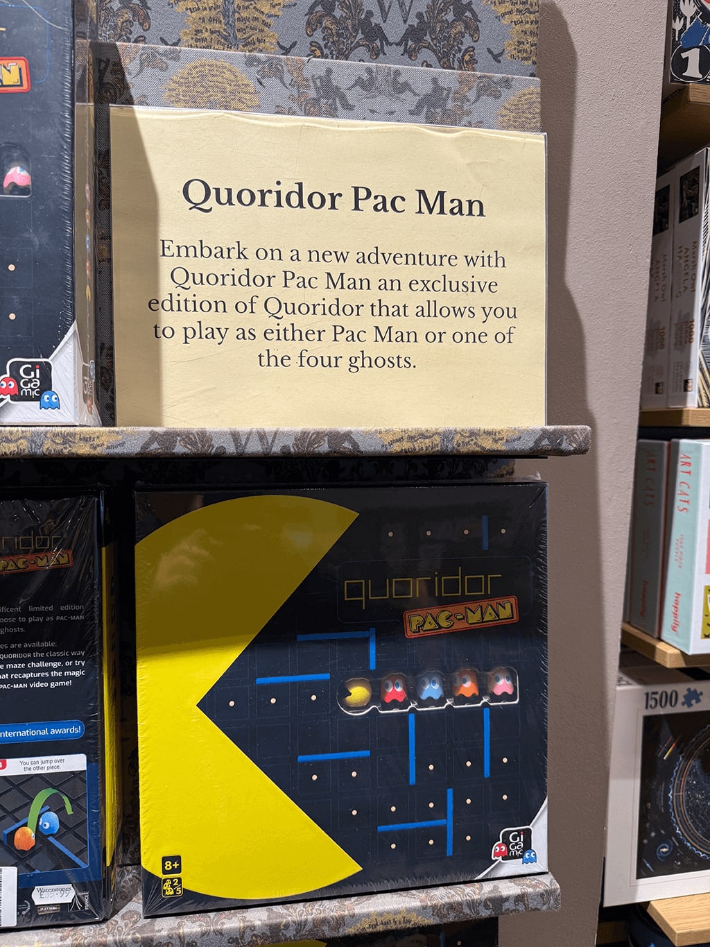 A Quoridor PAC-MAN board game in a shop shelve.