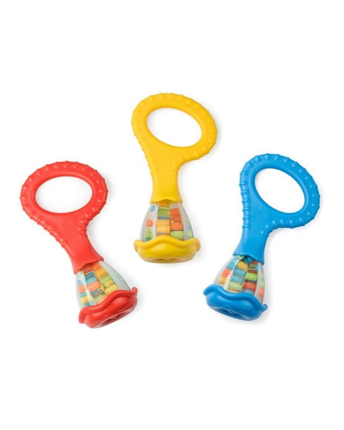 a group of colorful rattles